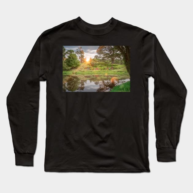 Sunset over the Shire Long Sleeve T-Shirt by TtripleP2